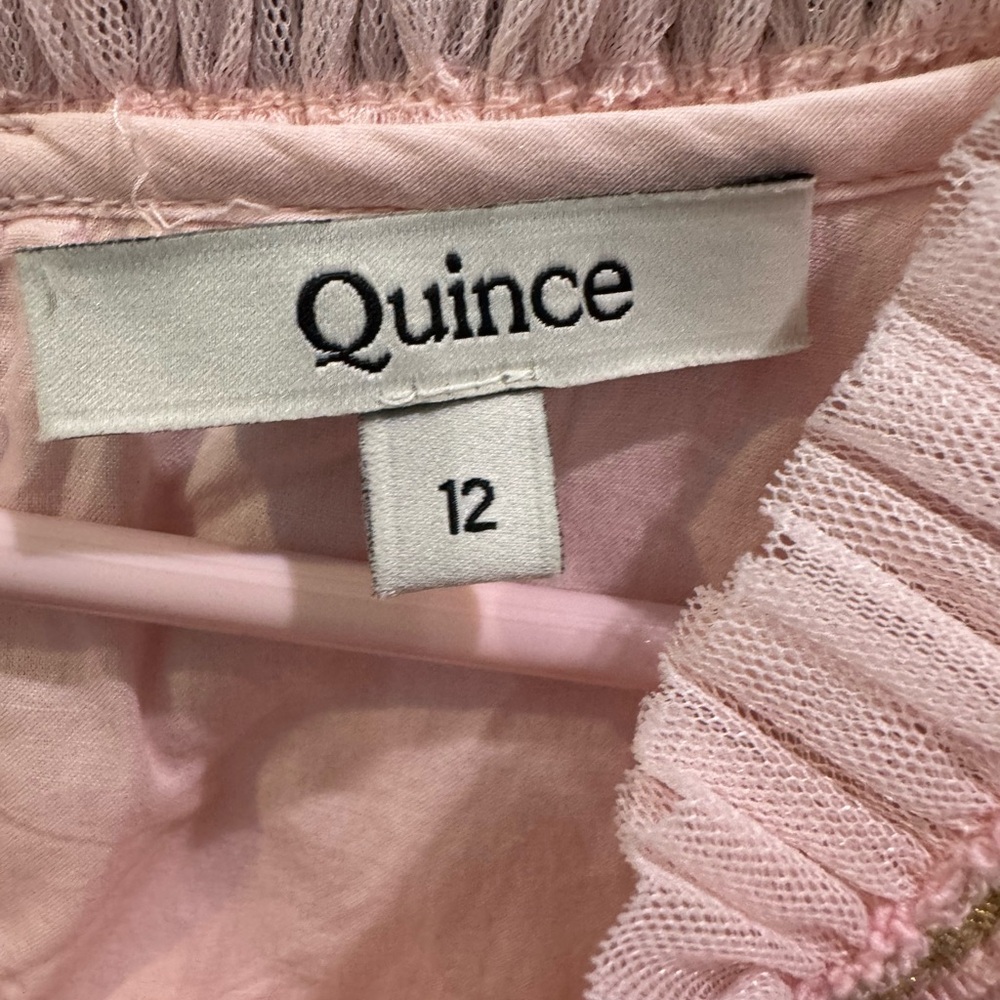 Quince Pink Layered Formal Kids Dress - Picture 2 of 3